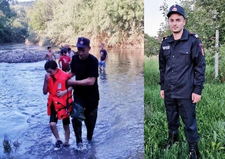 Salvatorii nu au timp liber. El este pompierul din Buteni care a salvat, ieri, un minor de la înec