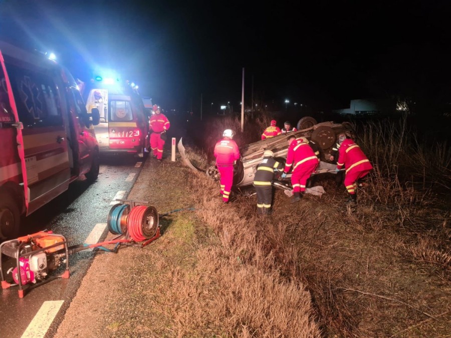 Accident rutier la ieșirea din localitatea Horia spre Arad