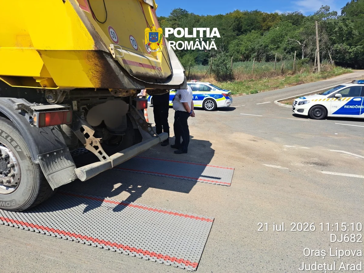 Poliția Arad a aplicat amenzi de 30.000 de lei pentru tonaj